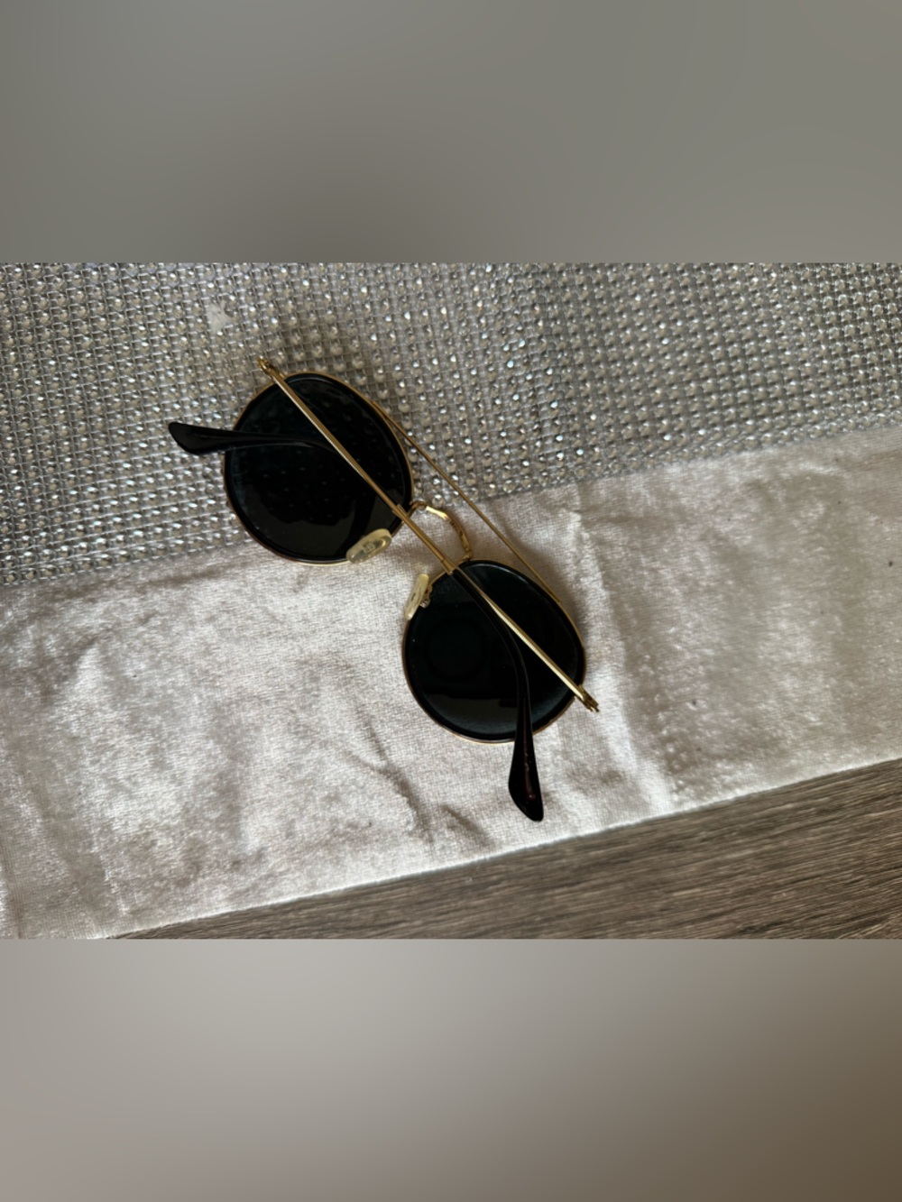 Unisex ray ban gold aviator black sunglasses - Picture 3 of 6